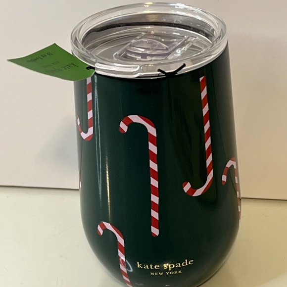 KATE SPADE Stainless Steel Holiday Tumbler Mug - “The More The Merrier” - NEW - Picture 11 of 12